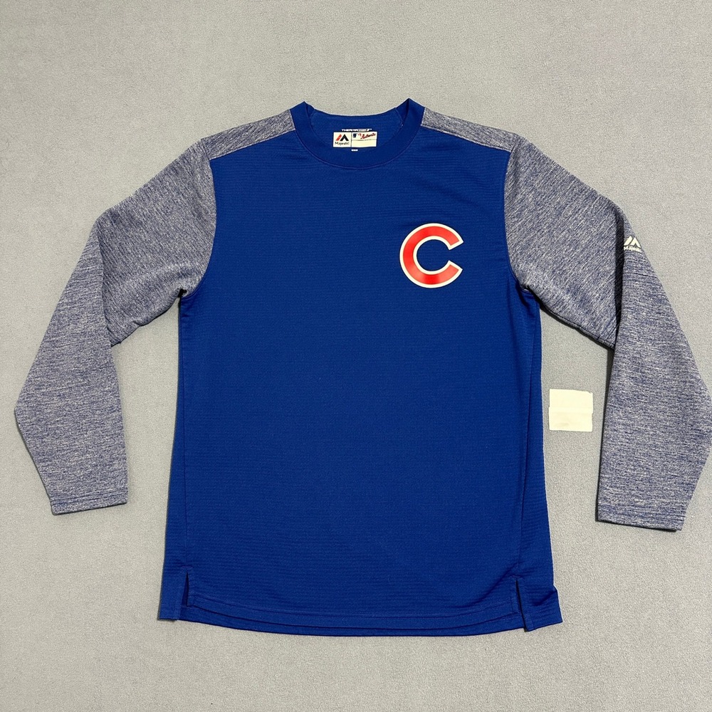 Majestic Chicago Cubs Therma Base MLB Baseball Shirt Blue Mens Size Medium